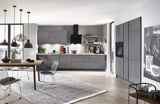 Nobilia Einbauküche Stoneart B704091 • Möbel Schäfer